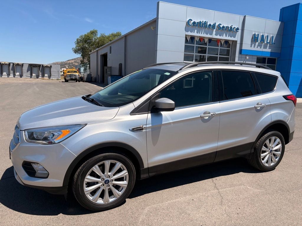 2019 Ford Escape SEL in Ingot Silver Metallic — front three-quarter view