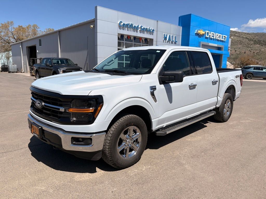 2025 Ford F-150 XLT in White Metallic — front three-quarter view