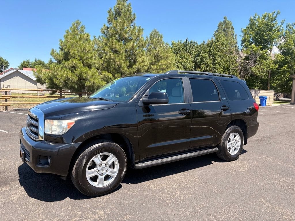 2016 Toyota Sequoia SR5 in Black — front three-quarter view